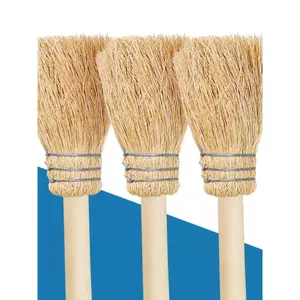 Bàn chải tay cầm dài bằng tóc mềm Sisal Bàn chải nồi rửa dừa Nồi rửa dừa số.❈ ◈ ❈ 🍎