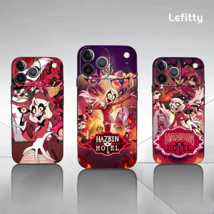 TP-1 Anime H-Hazbin H-Hotels Ốp Lưng Điện Thoại IPhone 17 16 15 14 13 12 11 Pro Max Plus Mini Đen Mờ Vỏ Mềm Funda