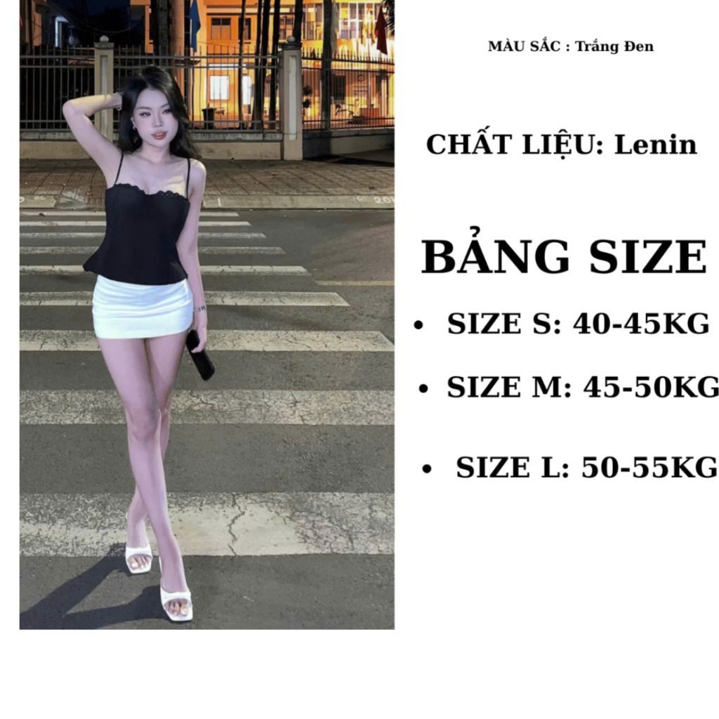 Áo 2 Dây Linen Ren Nguc Chiết Eo Ôm Dáng Áo Cúp Ngực Phối Viền Ren - SamHi Closet