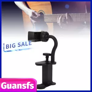 Guansfs Guansfs Yechiry Giá đỡ điện thoại đàn guitar có thể điều chỉnh Headstock Mount Kẹp kính thiên văn cho cổ 6-10,5cm với cánh tay xoay 360 Tương thích hầu hết các điện thoại thông minh