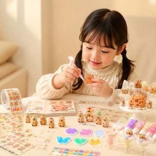 Bộ sticker dạng kem – Trang trí sổ tay, tem cuộn, hộp quà – Đồ chơi sáng tạo cho bé, học sinh, quà sinh nhật