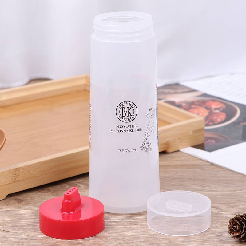 4 lỗ 300ml chai nước sốt nhựa Ketchup dầu bóp quả cruet nhà bếp VN