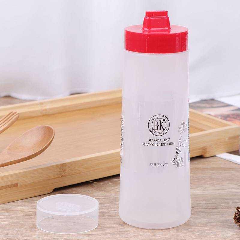 4 lỗ 300ml chai nước sốt nhựa Ketchup dầu bóp quả cruet nhà bếp VN