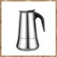 Máy làm Espresso bếp cảm ứng bằng thép không gỉ, Cà phê phong cách Ý với nồi Moka trong Chrome hiện đại