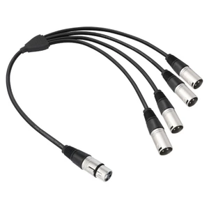 Bộ chia đầu vào nữ Yoo 3Pin XLR sang 4 đầu ra nam cho thiết lập âm thanh trực tiếp trong phòng thu
