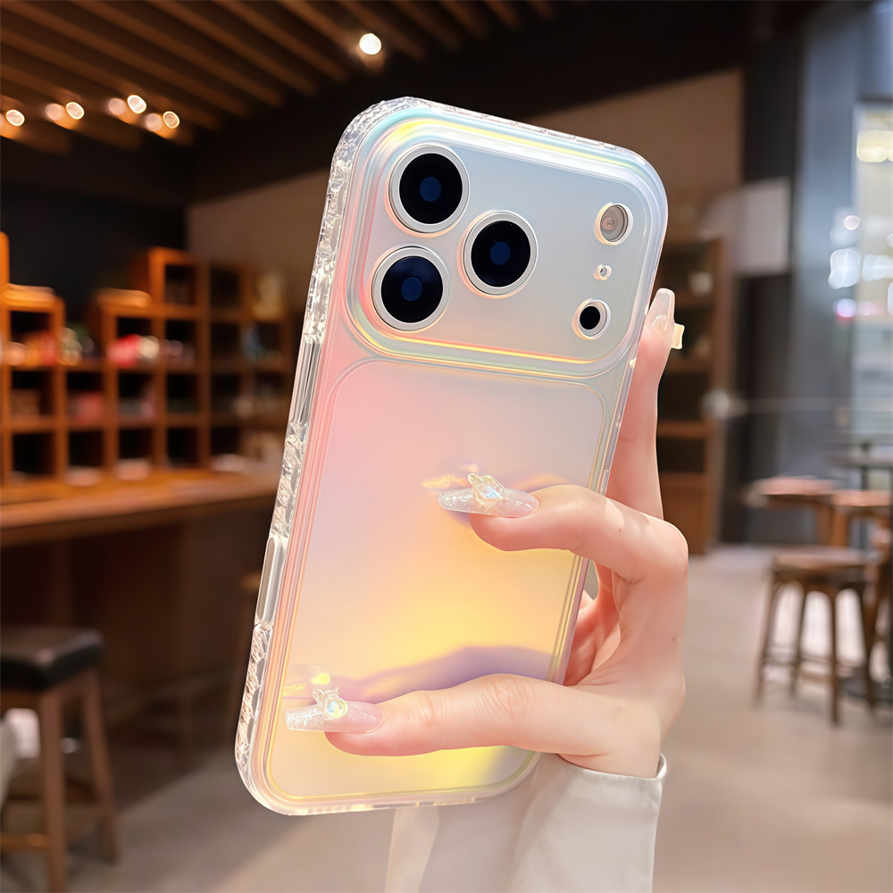 Ốp điện thoại gradient laser thời trang cho iPhone 17 Pro Max 16 15 pro max Bảo vệ ống kính chống rơi Vỏ cứng bảo vệ điện thoại