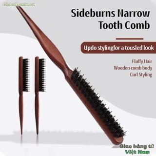 [Vận chuyển nhanh] Lược đuôi nhọn GILDEDHOMIN, Lược đánh tóc xoăn 3 hàng có tay cầm bằng gỗ, Dụng cụ tạo kiểu bền bỉ
