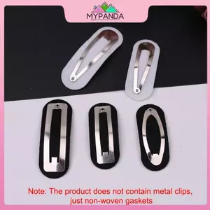 MYPANDA 100 CÁI Hình bầu dục Không dệt xé rách kẹp miếng đệm hình chữ nhật Miếng đệm nỉ miếng dán đính cho phụ kiện kẹp tóc hình chữ nhật.