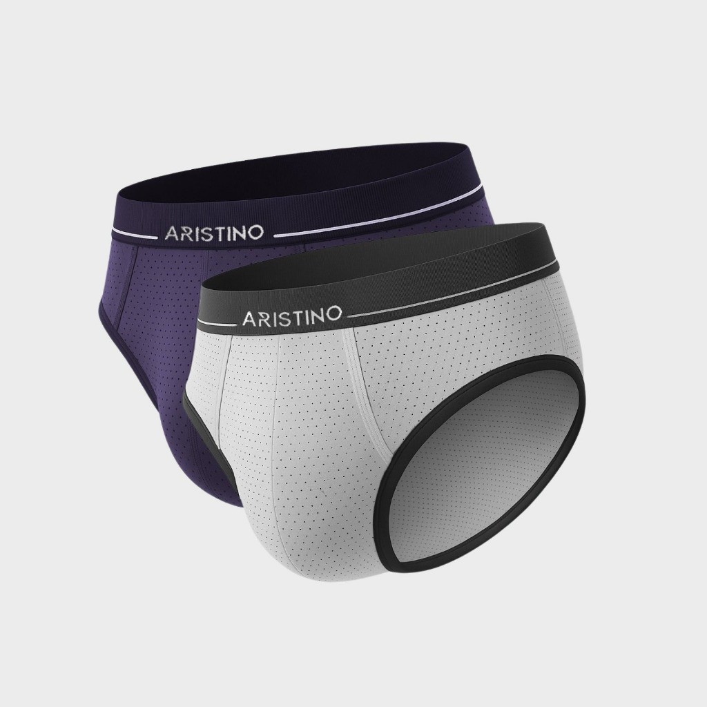 Combo 2 Quần lót nam Briefs Aristino Polyamide Thông hơi ABF003EXP02