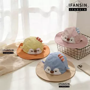Mũ ngư dân IFASIN, Mũ xô trẻ em vành lớn mùa hè, Mặt nhỏ du lịch hoạt hình Mũ che nắng cho bé gái bé trai