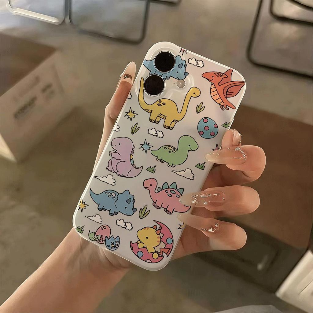 Khủng long động vật nhỏ Đối với trường hợp iPhone 14Pro Da đơn giản và tươi mới