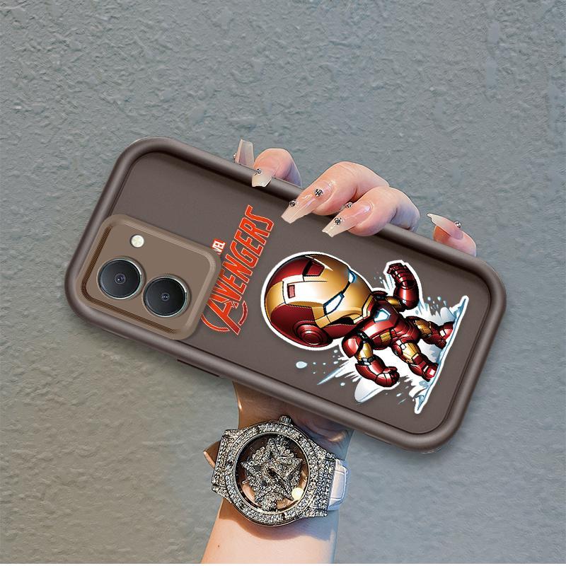 Áp dụng cho VIVO Y03 Y03T Y18 Y18S 4G Y28S Vỏ điện thoại mềm bằng silicon hoạt hình TPU Captain America Iron Man Angel Angel Eye Ốp lưng chống sốc