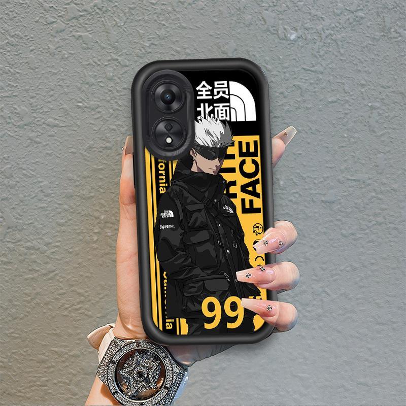 Ốp Lưng Cho OPPO A17 A17K A18 A38 A58 A60 4G Phim Hoạt Hình Silicon Mềm Đáng Yêu Ốp lưng TPU Jujutsu Kaisen Anime Mắt Thiên Thần Chống Sốc Ốp Lưng