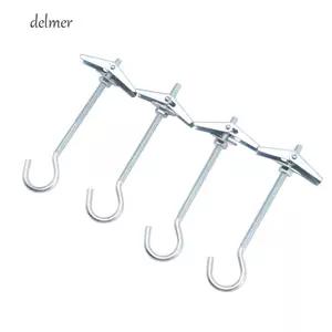 DELMER Móc Treo Tường Khoang Thép Carbon Có Lò Xo Chuyển Đổi Cánh Thạch Cao Bu Lông Móc Treo