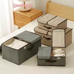 Hộp đựng quần áo có thể gập lại Hộp đựng vải gia dụng có nắp đậy Hộp đựng quần áo đa chức năng chống bụi cho tủ quần áo Tủ quần áo