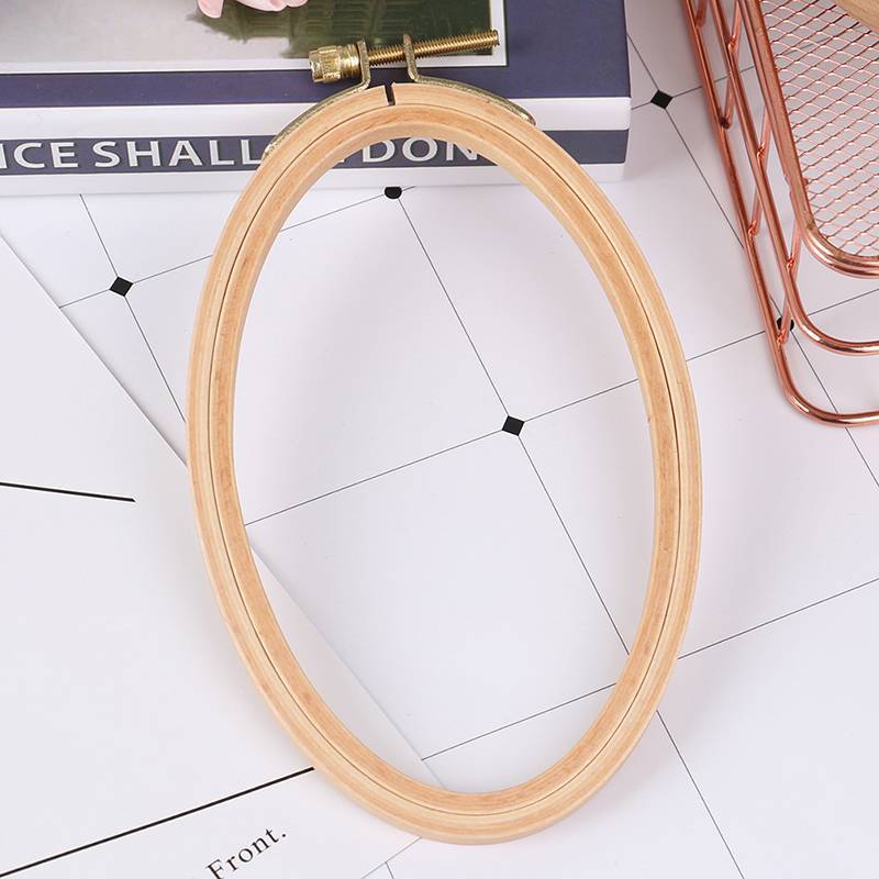 < WHPHous-t > Khung vòng thêu bằng tre Hình bầu dục Vòng thêu chữ thập DIY thủ công Đẹp