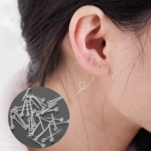 【Roshy】Khuyên tai dạng bi tròn khuyên tai hình nón bằng nhựa khuyên tai nhựa hình đầu tên lửa unisex.
