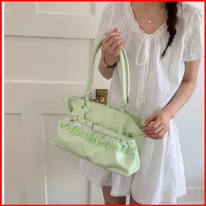 GC2 Túi đeo vai xếp ly màu trơn dành cho nữ thắt lưng hợp thời trang túi xách đa năng thông thường CG2