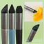 GETVOW 3 Bút Pha Dầu Pastel, Lau Đầu Xốp Mềm Bút Nhám, Di Động Có Thể Tái Sử Dụng Có Thể Giặt Nhẹ Pastel Chà Bàn Chải Cho Tranh Đồ Dùng Nghệ Thuật