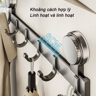 Chân Không Hút Móc Giá Thép Không Gỉ Nhiều Móc Không Khoan Có Thể Tái Sử Dụng Hạng Nặng Phòng Tắm Nhà Bếp