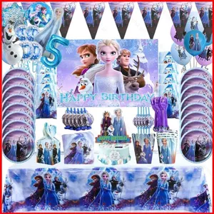 ST2 Mới Frozen Công Chúa Chủ Đề Trang Trí Tiệc Sinh Nhật Aisha Anna banner Tấm Khăn Trải Bàn Dùng Một Lần Bộ Đồ Ăn TS2