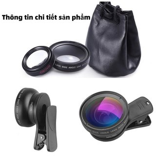 Ống kính điện thoại Macro góc rộng Kính quang học 2 trong 1 Hợp kim nhôm DSLR Phong cách Android IPhone