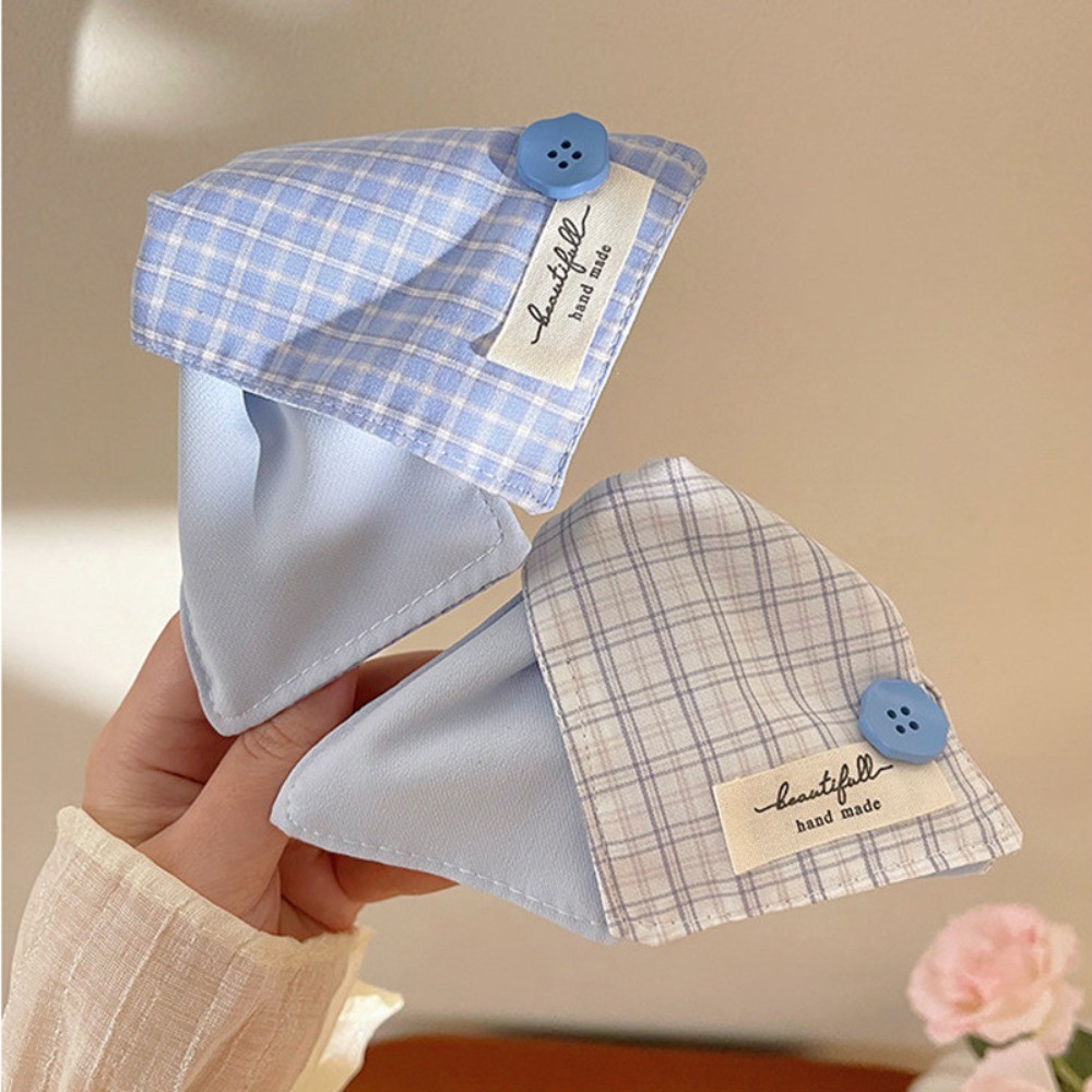 Hululu - Kẹp tóc cá mập màu xanh kẻ sọc tam giác phong cách Hàn Quốc