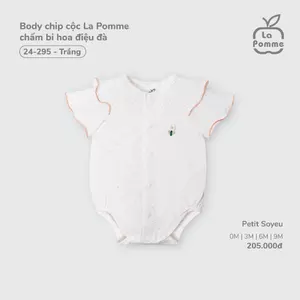 Body chip cộc La Pomme chấm bi hoa điệu đà - Sợi Petit Soyeu thoáng mát – Bé gái - 0M - 9M