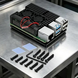 Vỏ kim loại tản nhiệt cho Raspberry Pi 4B và Pi 4 Có quạt tản nhiệt،Tản nhiệt vượt trội, tránh quá nhiệt