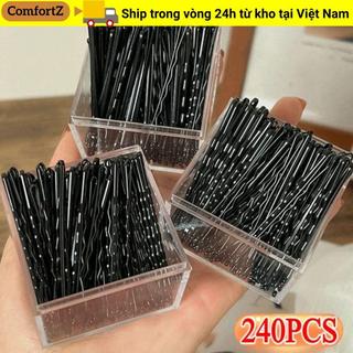 COMFORTZ 60 / 240 Chiếc Kẹp Tóc Nữ, Kẹp Tóc Màu Đen Hình Chữ U Sóng, Kẹp Tóc Dùng Một Lần Vô Hình