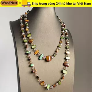Vòng cổ cổ WOODNEST, Vòng cổ dài đầy màu sắc Bohemian, Vỏ xếp chồng lên nhau cổ điển nhẹ nhàng sang trọng có thể xếp chồng lên nhau Vòng cổ hai lớp dành cho nữ