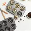 Khuôn Bánh Donut Lỗ DIY Sô Cô La Bánh Ngọt Món Tráng Miệng Bánh Quy Muffin Dụng Cụ Handmade Phụ Kiện Nhà Bếp 6 Cốc Đen