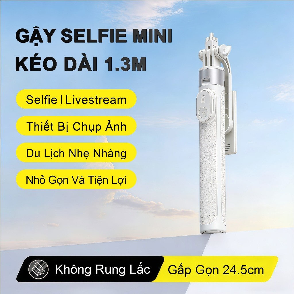 X2 MINI  – Gậy selfie kiêm chân tripod, Dài 1.3m có thể điều chỉnh, Xoay 360 độ, Điều khiển Bluetooth không dây,