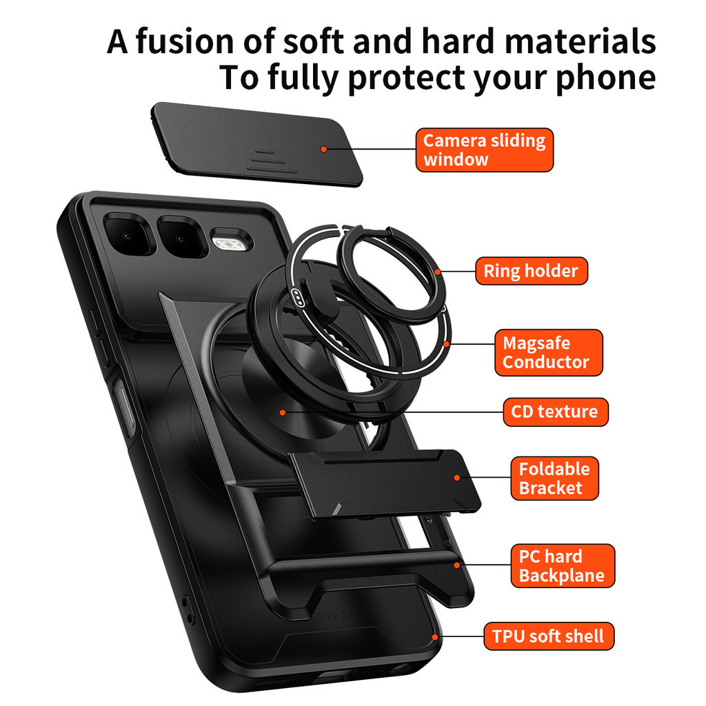 Ốp Điện Thoại Đa Năng Sang Trọng Thích Hợp Cho Infinix Smart 10 Plus 4G Dây 360°Giá đỡ vòng có vỏ máy ảnh Vỏ bảo vệ toàn diện chống sốc