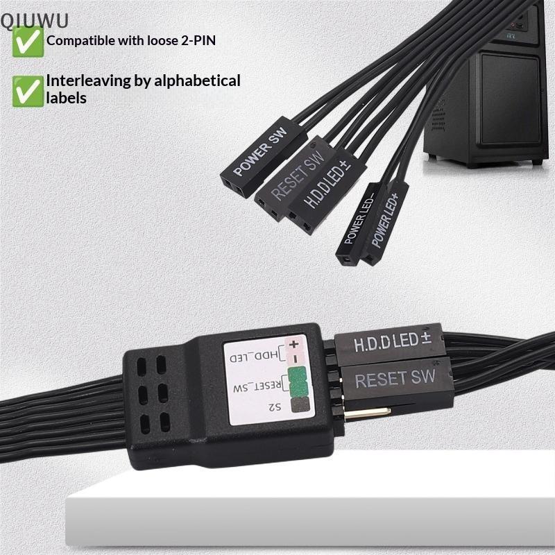 QIUWU Bo Mạch Chủ Mặt Trước 9Pin Đầu Cáp Nối Dài 20cm 30cm 50cm Ruy Băng Phẳng Để Sử Dụng Máy Tính Để Bàn.