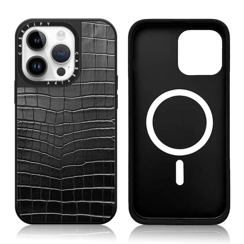 CASECASE X Signature Series Ốp điện thoại iPhone hút từ tính màu đen IPhone 17 16 15 14 13 12 Pro Max Plus Ốp điện thoại cứng có logo khắc