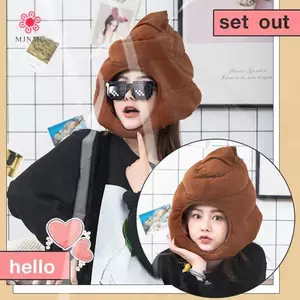 MJnmc Sáng Tạo Hình Dễ Thương Sang Trọng Nón Đồ Chơi Nhồi Bông Ngộ nghĩnh Giả Poop Full Mũ Đội Đầu Gag Quà Tặng Cosplay Đảng Ảnh Đạo Cụ Sáng Tạo Dễ Thương Mới
