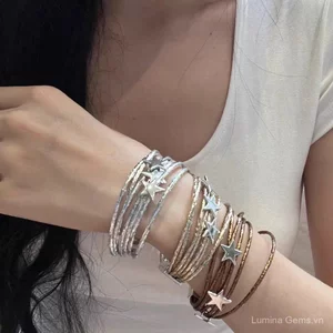 Châu Âu Mỹ Ngọt Ngào Ngôi Sao Thoáng Mát Vòng Tay Từ Tính Phong Cách Bohemian Niche Thiết Kế Vòng Tay Nhiều Lớp Cao Cấp Hot Girl Vòng Tay