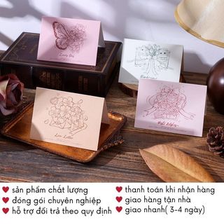 Thiệp Vintage Tối Giản Chúc Mừng Sweet Dreams Love Letter Thank You Thanh Lịch Timo GQ48