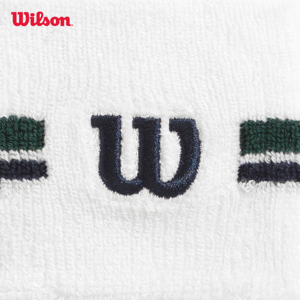Wilson U Classic Stripe Sweatbands Sandrift OS Băng Cổ Tay Thể Thao WU00066511