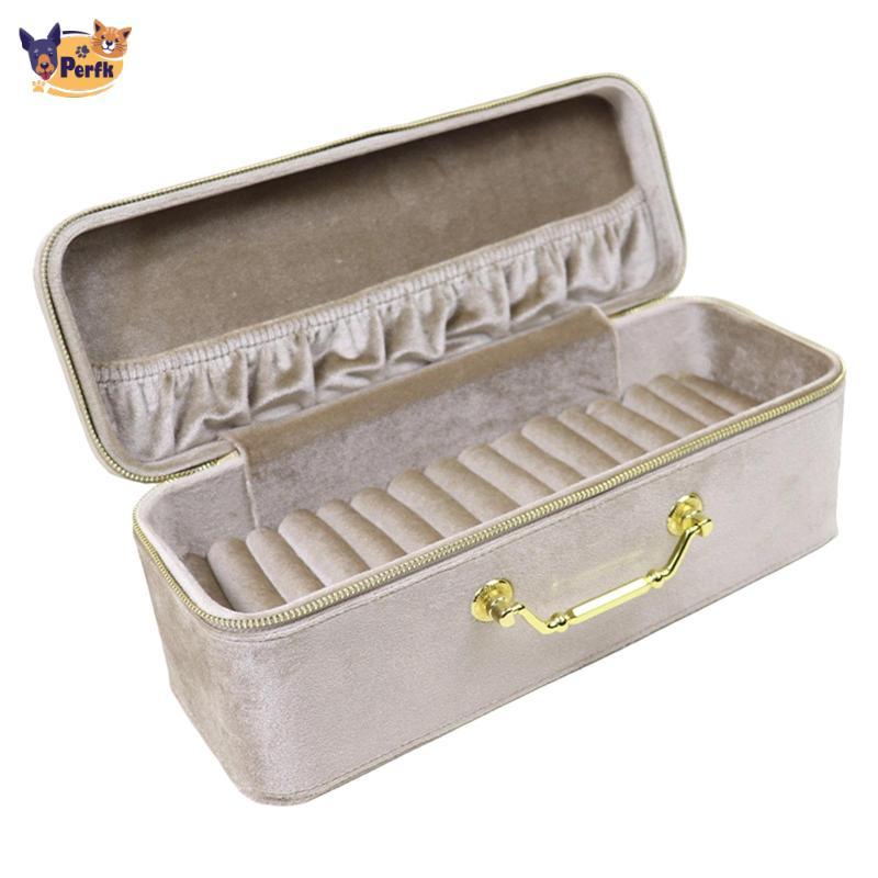 Vòng Tay Hộp Bảo Quản Vòng Cổ Tổ Chức Nhung Lót Màn Hình Hộp Lắc Tay Giá Đỡ Giải Pháp Di Động Có Ngăn Và Tay Cầm Thích Hợp Cho Nhà Trave