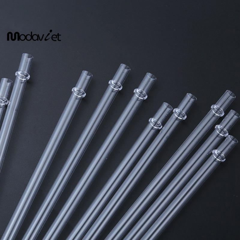 [modavietnamshop] Ống hút nhựa lấp lánh trắng 9 inch 10 chiếc, tái sử dụng dài, dùng cho cốc