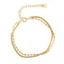 Vòng tay đính cườm xương cá hai lớp dành cho nữ - Thép titan mạ vàng 18K - Quà tặng hàng ngày đa năng chống phai màu tối giản