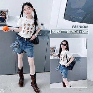 Quần Short Denim Bé Gái Mùa Hè Phong Cách Mới Trẻ Em Phong Cách Hàn Quốc Quần Nóng Thời Trang Mờ