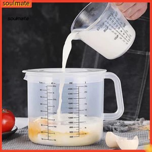 Linh hồn| Cốc Đo 2500ml Cấp Thực Phẩm Dung Tích Lớn Hiệu Ứng Con Dấu Tốt Độ Chính Xác Cao Nhựa Đa Năng Chống Rò Rỉ Trong Suốt Cốc Đo Cân Bát Trộn Có Nắp Cho Gia Đình