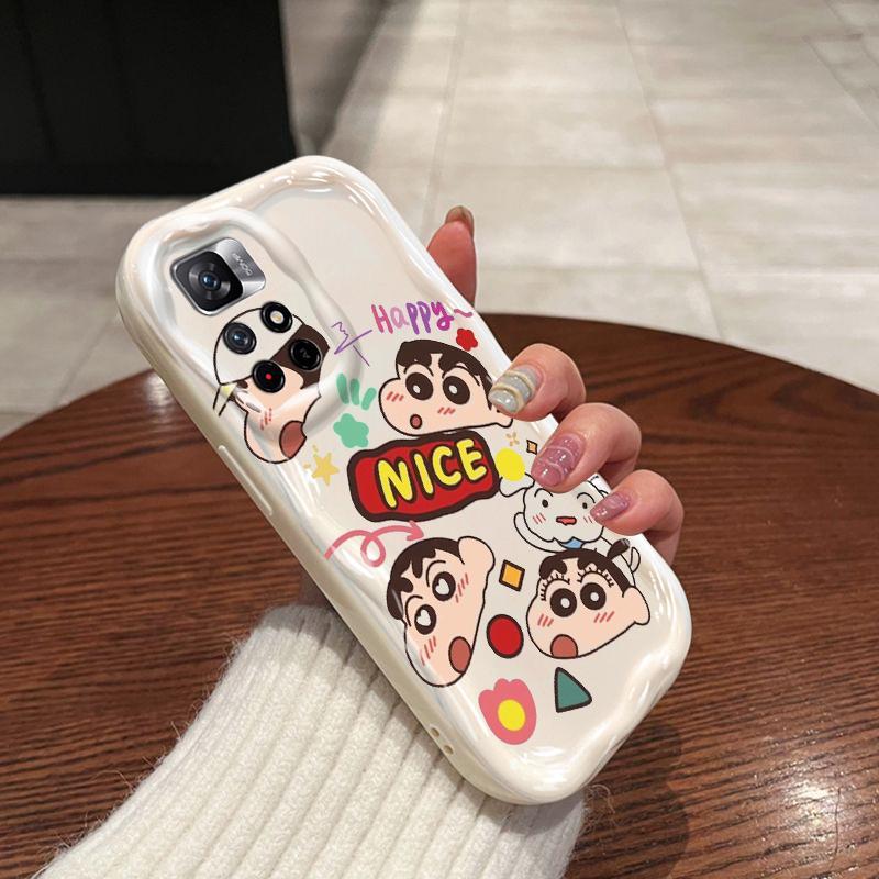 Vỏ silicon hoạt hình cho Redmi Note 11 11S 12 Pro 4G 3D Phụ kiện hoạt hình TPU mềm Crayon Shin chan Vỏ điện thoại