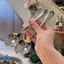 Bộ đồ ăn bằng thép không gỉ, họa tiết búa, thìa nĩa đầu tròn, thìa cơm cán dài.