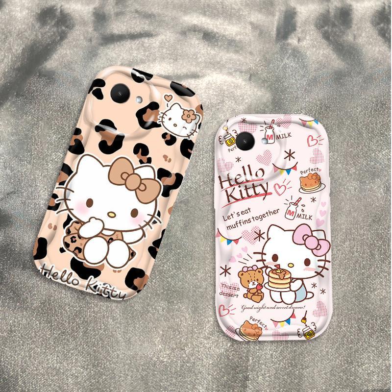 Thích hợp cho Realme C30 C30S Narzo 50i Prime 3D Thẩm mỹ TPU mềm in họa tiết da báo Kitty Vỏ điện thoại chống sốc