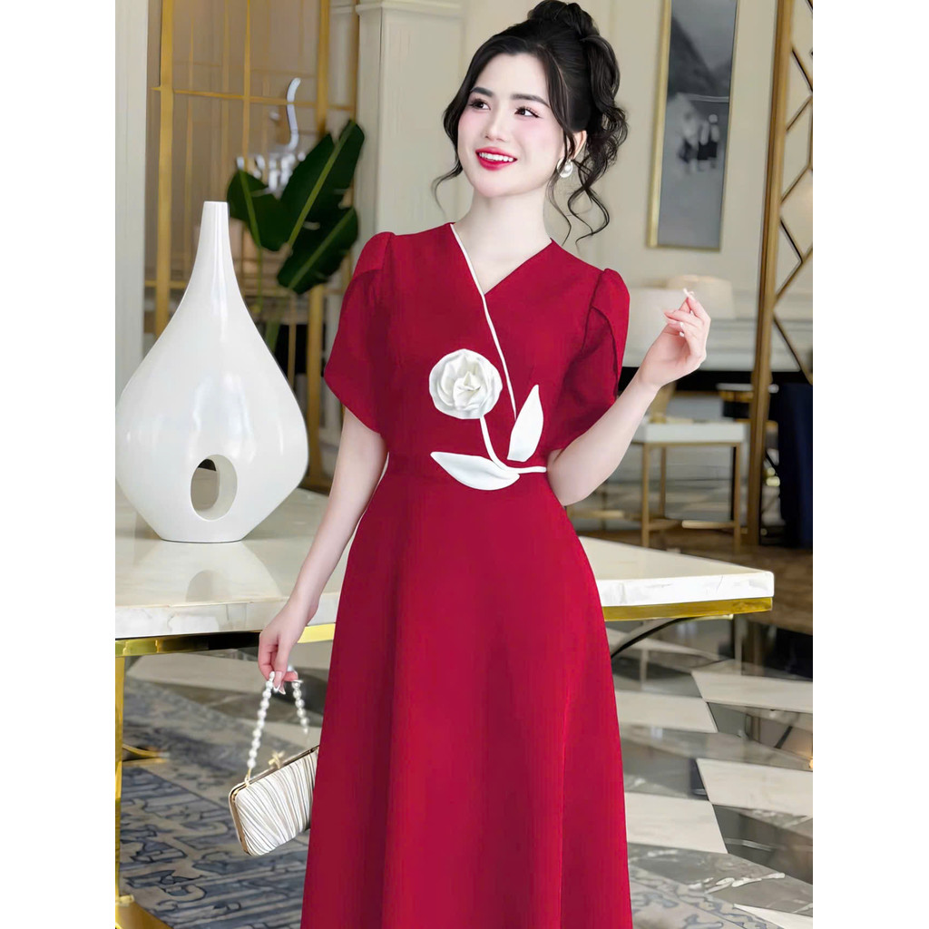 Đầm Nữ Thiết Kế Dáng Dài SANG TRỌNG Họa Tiết Thêu HOA Nữ Tính MẪU MỚI  HIYU 66 STORE
