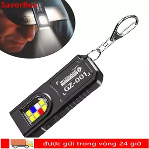 Đèn pin móc khóa SAVORBOX, Đèn pin sáng cao đa chức năng có COB, Đèn xanh di động USB chống nước Đèn làm việc có thể sạc lại ngoài trời